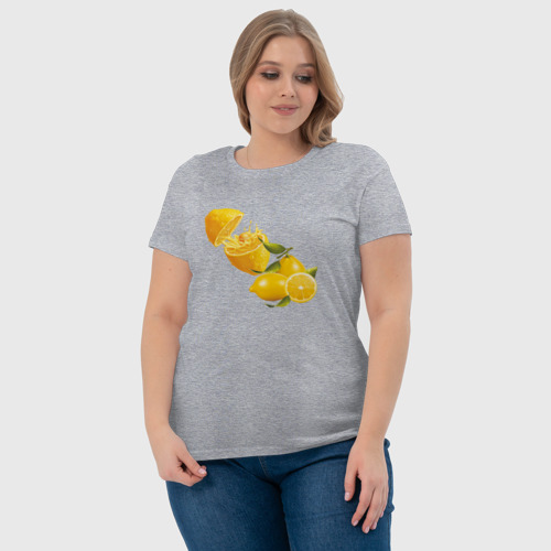 Женская футболка хлопок с принтом Лимоны, фото #4