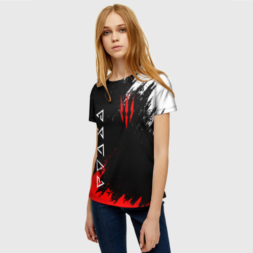 Женская футболка 3D с принтом The Witcher, фото на моделе #1