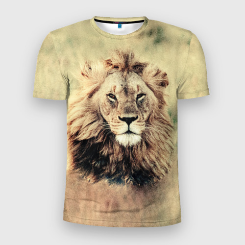 Мужская футболка 3D Slim с принтом Lion King, вид спереди #2