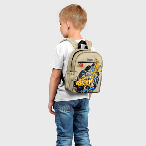 Детский рюкзак 3D с принтом Золотая рыба кои, фото на моделе #1