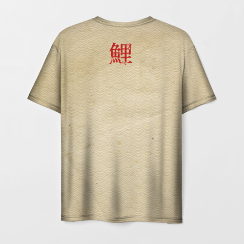 Мужская футболка 3D с принтом Золотая рыба кои, вид сзади #1
