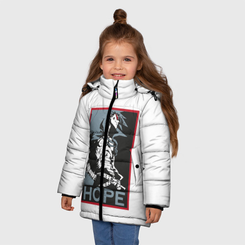 Зимняя куртка для девочек 3D с принтом Камина Надежда, фото на моделе #1