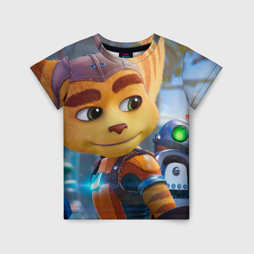 Детская 3D футболка с принтом Ratchet & Clank Rift Apart, вид спереди #2