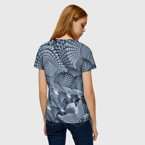 Женская футболка 3D с принтом GREY, вид сзади #2