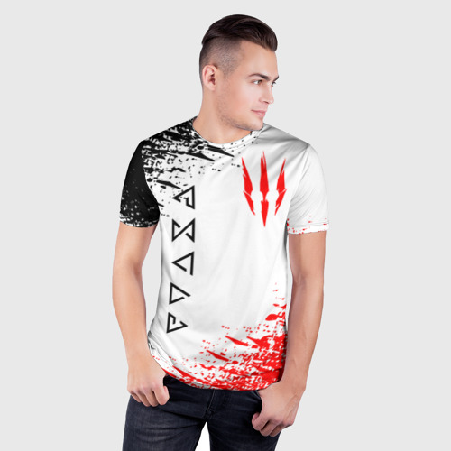 Мужская футболка 3D Slim с принтом The Witcher, фото на моделе #1