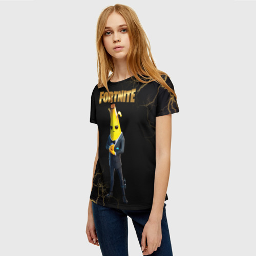 Женская футболка 3D с принтом Peely Fortnite, фото на моделе #1