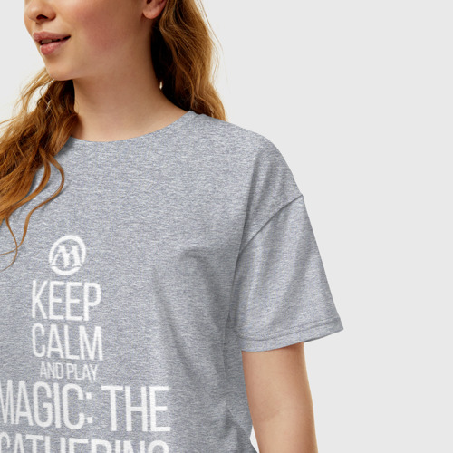 Женская футболка oversize с принтом Keep calm and play, фото на моделе #1