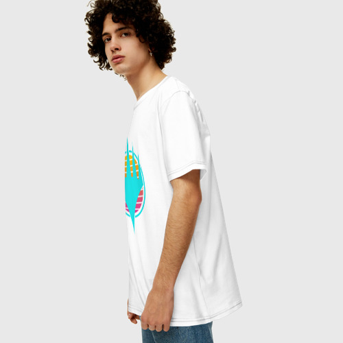 Мужская футболка хлопок Oversize с принтом Logo 80`s, вид сбоку #3