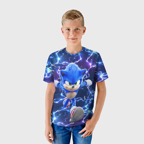 Детская 3D футболка с принтом Sonic | Соник, фото на моделе #1