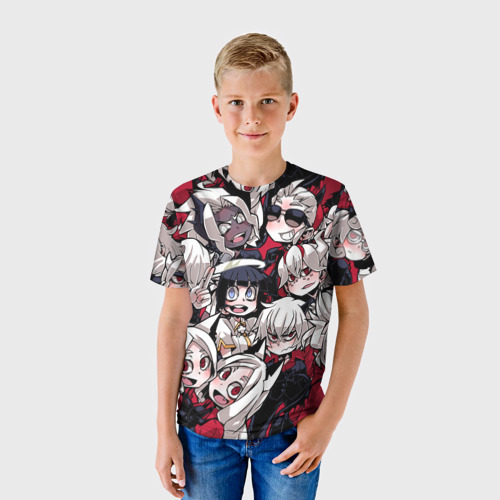 Детская футболка 3D с принтом Helltaker, фото на моделе #1