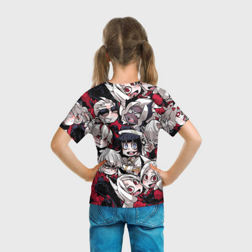 Детская футболка 3D с принтом Helltaker, вид сзади #2