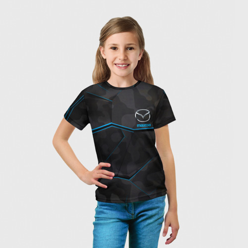Детская футболка 3D с принтом MAZDA, вид сбоку #3