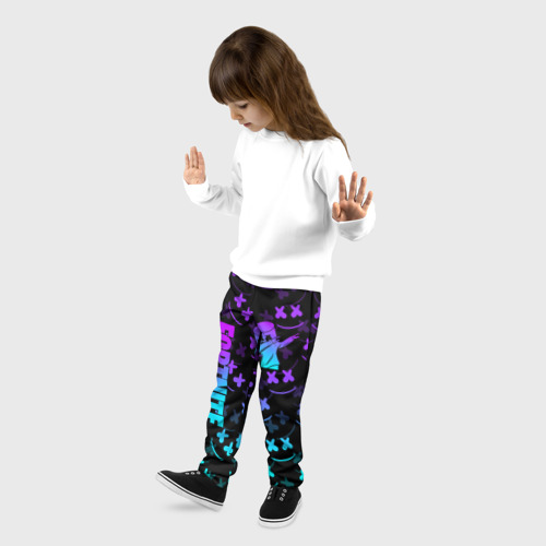 Детские брюки 3D с принтом Fortnite x Marshmello Фортнайт, фото на моделе #1