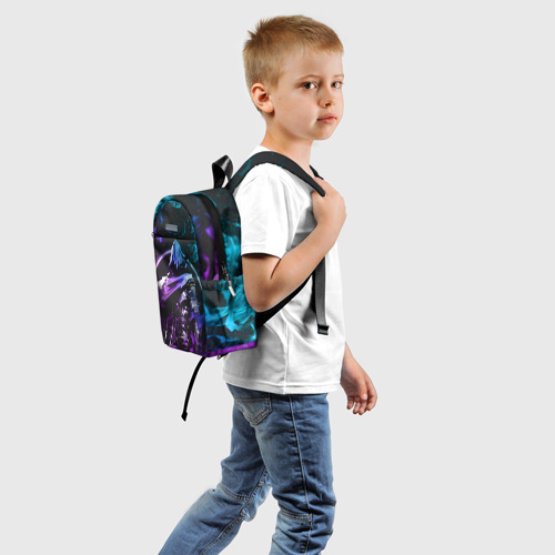 Детский рюкзак 3D с принтом VALORANT OMEN, вид сзади #1