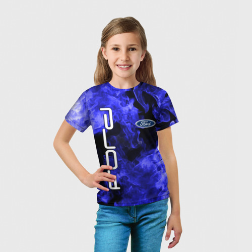 Детская 3D футболка с принтом FORD, вид сбоку #3