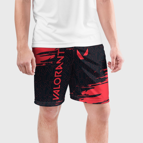 Мужские шорты спортивные с принтом VALORANT / ВАЛОРАНТ, фото на моделе #1