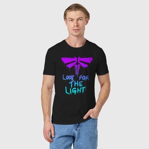 Мужская футболка хлопок с принтом Цикады look for the light, фото на моделе #1