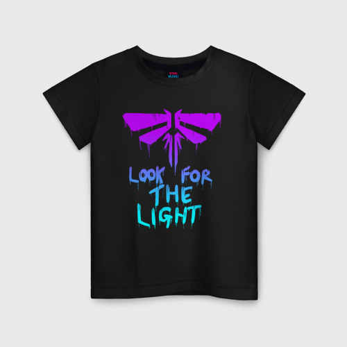 Детская футболка хлопок с принтом ЦИКАДЫ LOOK FOR THE LIGHT, вид спереди #2