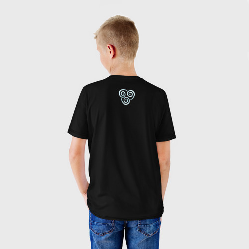 Детская футболка 3D с принтом Аватар Легенда об Аанге, вид сзади #2