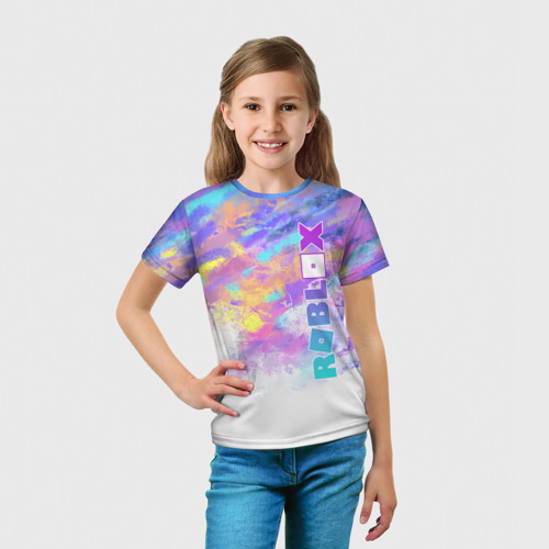 Детская футболка 3D с принтом Roblox Роблокс, вид сбоку #3