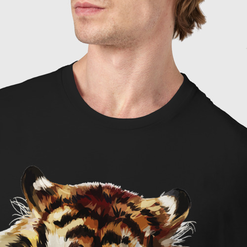 Мужская футболка хлопок с принтом Тигр Tiger, фото #4