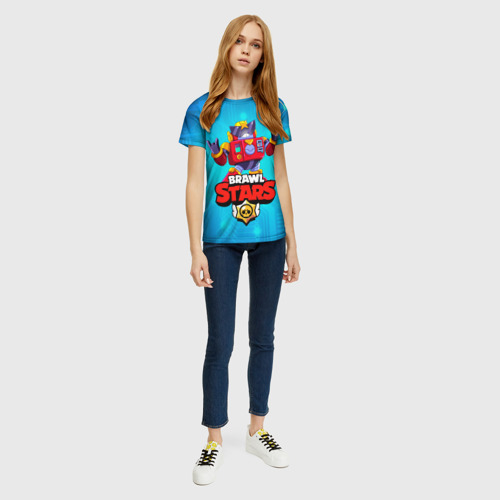 Женская футболка 3D с принтом Вольт - Brawl Stars, вид сбоку #3