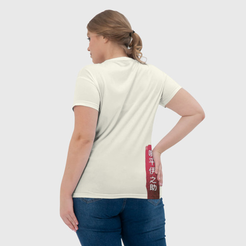 Женская футболка 3D с принтом Hashibira Inosuke, вид сзади #2
