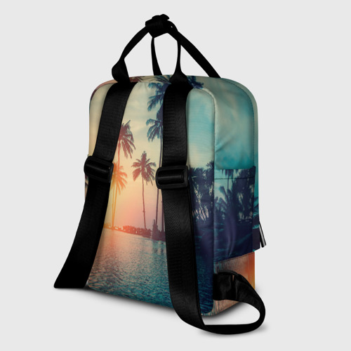 Женский рюкзак 3D с принтом Пальмы, вид сзади #1
