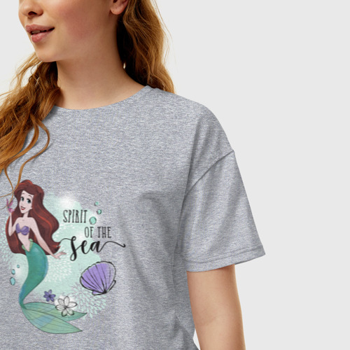 Женская футболка oversize с принтом The Little Mermaid Ariel, фото на моделе #1