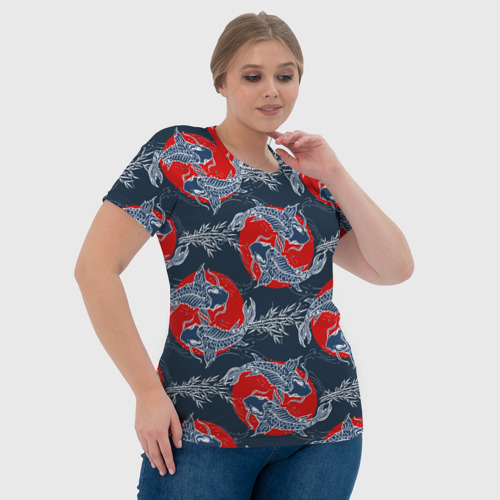 Женская футболка 3D с принтом Japanese carp, фото #4