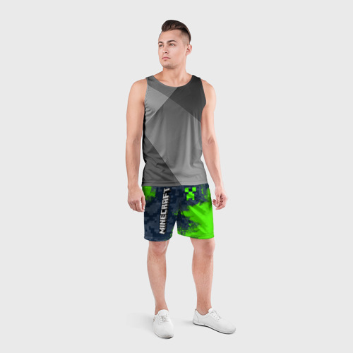Мужские шорты спортивные с принтом MINECRAFT / МАЙНКРАФТ, вид сбоку #3
