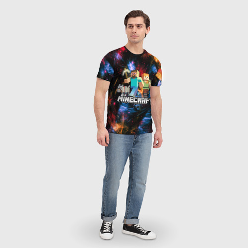 Мужская футболка 3D с принтом MINECRAFT / МАЙНКРАФТ, вид сбоку #3