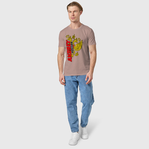 Мужская футболка хлопок с принтом Андрей, вид сбоку #3
