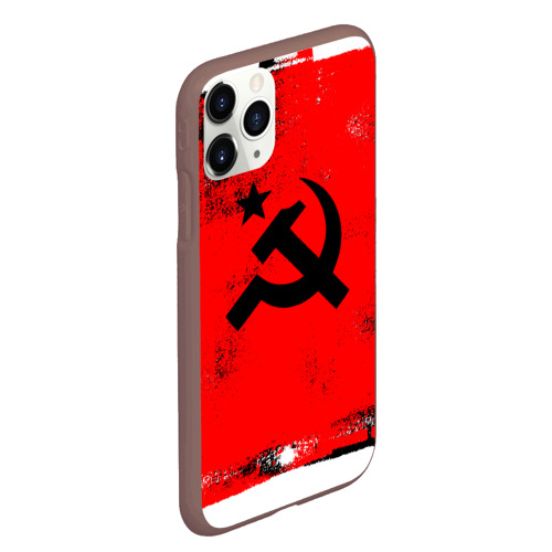 Чехол для iPhone 11 Pro Max матовый с принтом СССР, вид сбоку #3