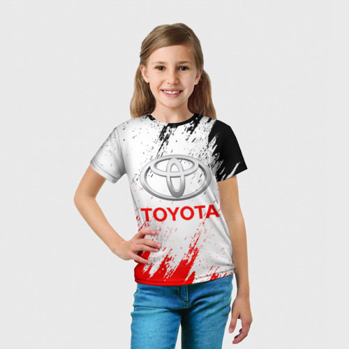 Детская футболка 3D с принтом TOYOTA, вид сбоку #3