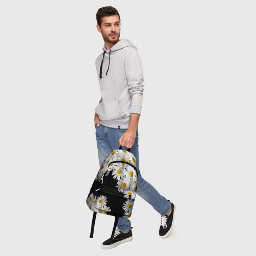 Рюкзак 3D с принтом Ромашковая россыпь, фото #5
