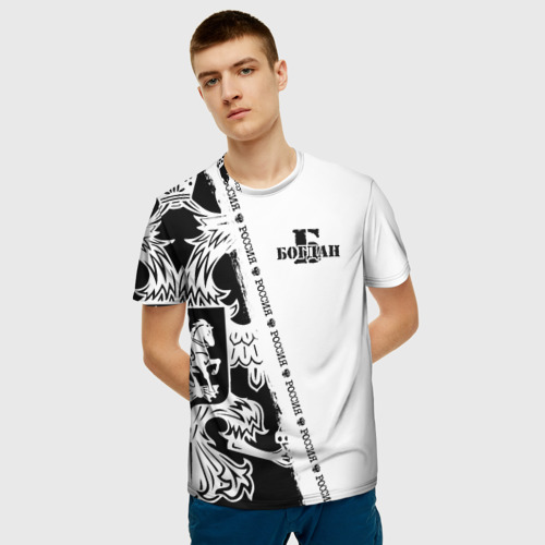Мужская 3D футболка с принтом Богдан, фото на моделе #1