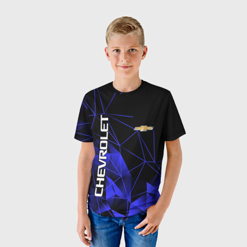 Детская 3D футболка с принтом CHEVROLET, фото на моделе #1