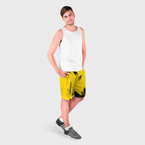 Мужские шорты 3D с принтом CYBERPUNK 2077, фото на моделе #1