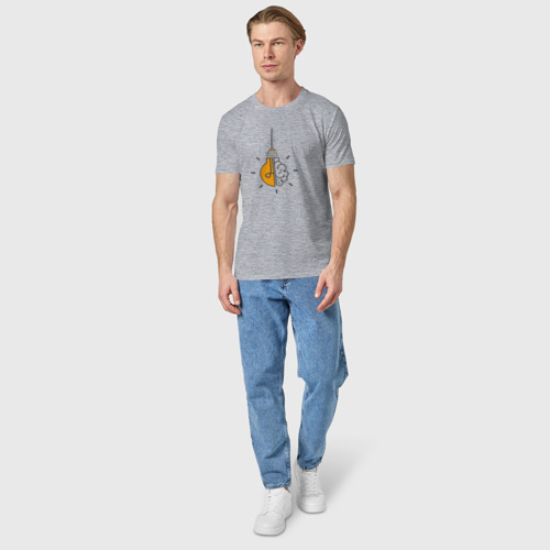 Мужская футболка хлопок с принтом Лампочка, вид сбоку #3