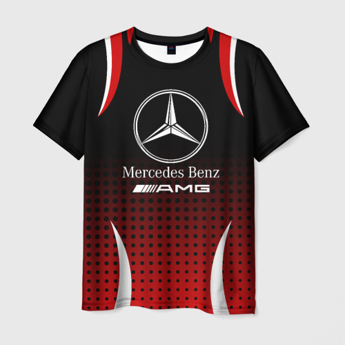 Мужская футболка 3D с принтом Mercedes-Benz, вид спереди #2