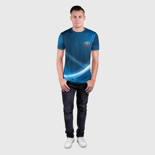 Мужская футболка 3D Slim с принтом TOYOTA, вид сбоку #3