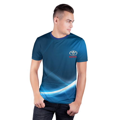 Мужская футболка 3D спортивная с принтом TOYOTA, фото на моделе #1