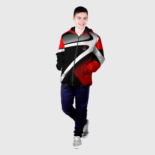 Мужская куртка 3D с принтом Mitsubishi ФОРМА, фото на моделе #1