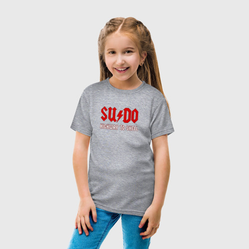 Детская футболка хлопок с принтом SUDO Highway to shell, вид сбоку #3