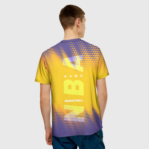 Мужская 3D футболка с принтом Los Angeles Lakers, вид сзади #2