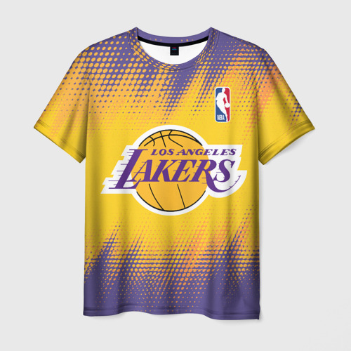 Мужская 3D футболка с принтом Los Angeles Lakers, вид спереди #2