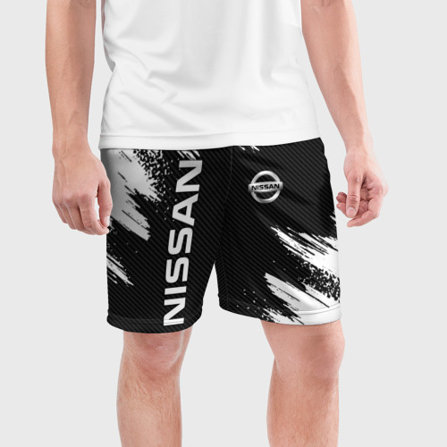 Мужские шорты спортивные с принтом NISSAN, фото на моделе #1