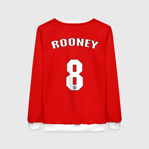 Женский свитшот 3D с принтом Манчестер Юнайтед (Rooney), вид сзади #1