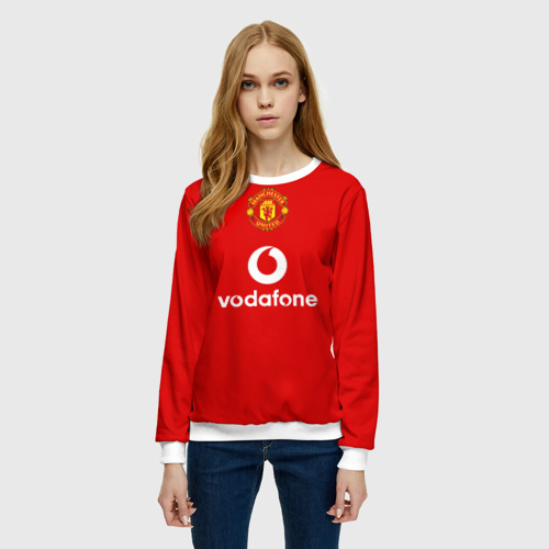 Женский свитшот 3D с принтом Манчестер Юнайтед (Rooney), фото на моделе #1